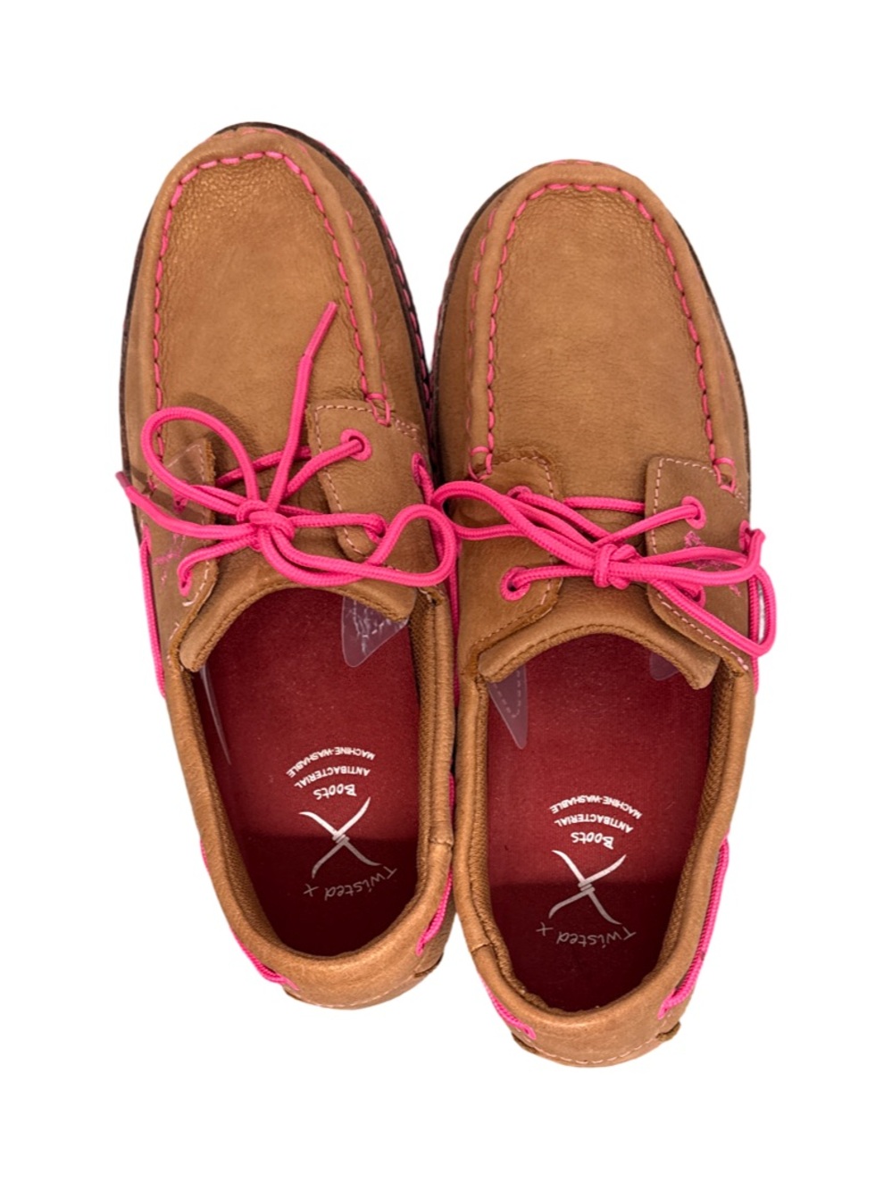 Twisted X Breast Cancer Awareness Leather Loafers Women’s 8.5 Tan - Picture 10 of 16
